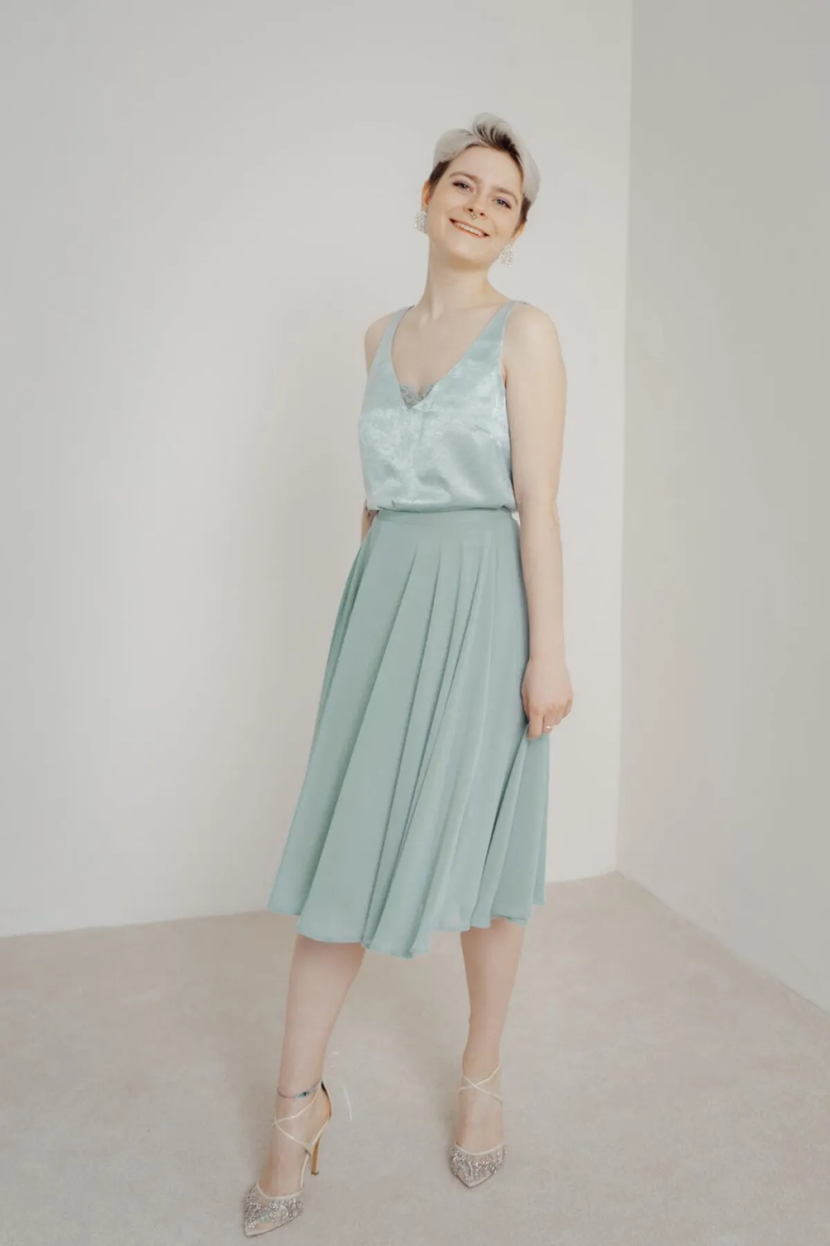 Kurzer Chiffonrock – Tulpa Mint<Sanna Lindström Online