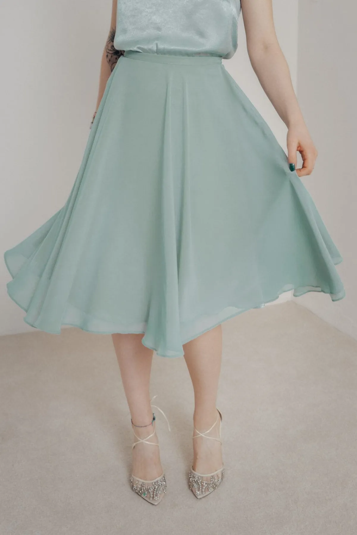 Kurzer Chiffonrock – Tulpa Mint<Sanna Lindström Online