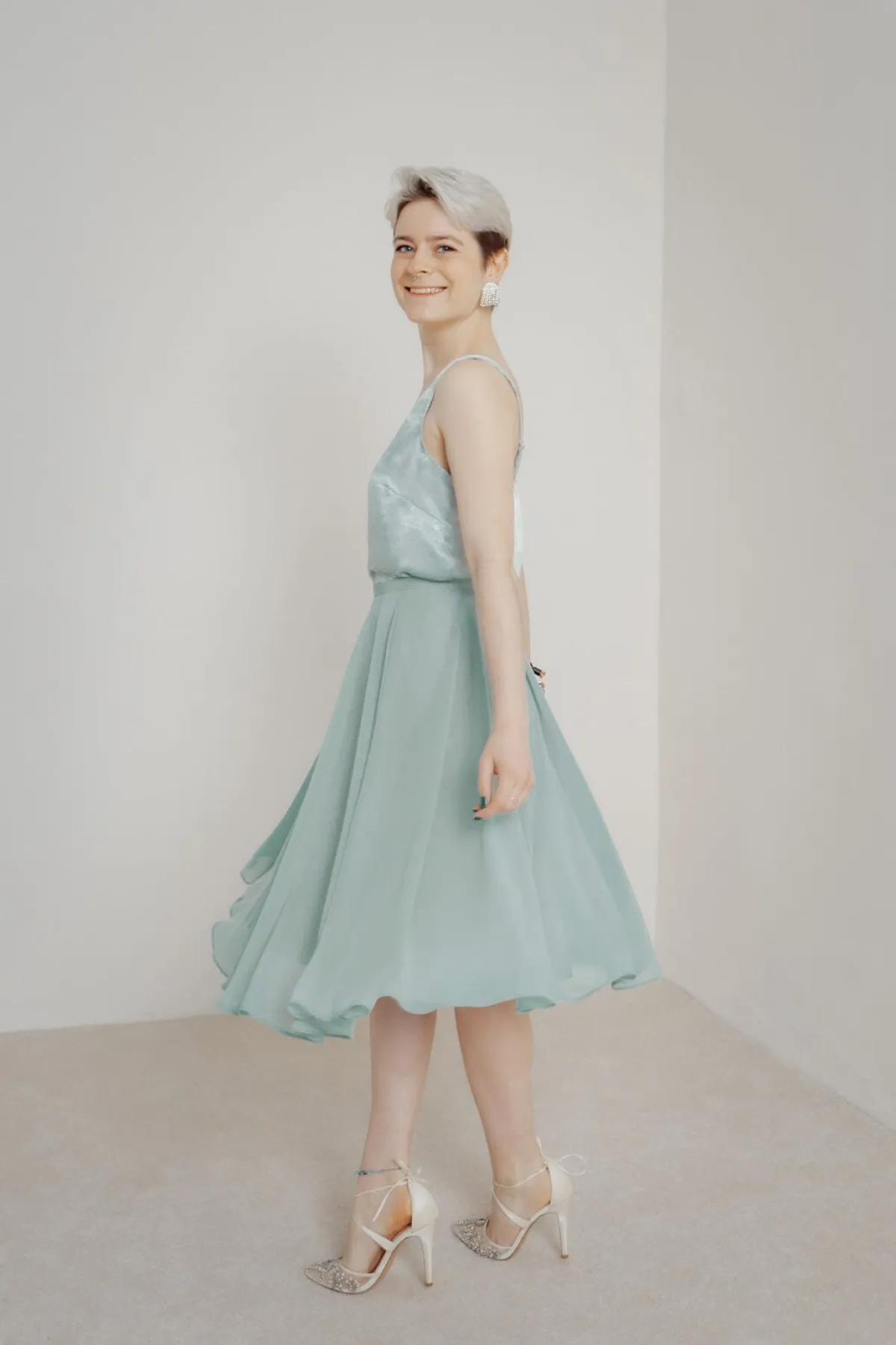 Kurzer Chiffonrock – Tulpa Mint<Sanna Lindström Online