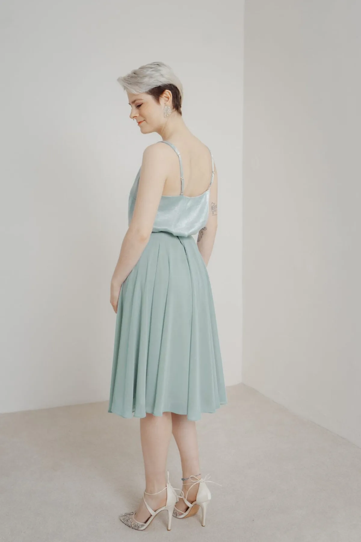 Kurzer Chiffonrock – Tulpa Mint<Sanna Lindström Online