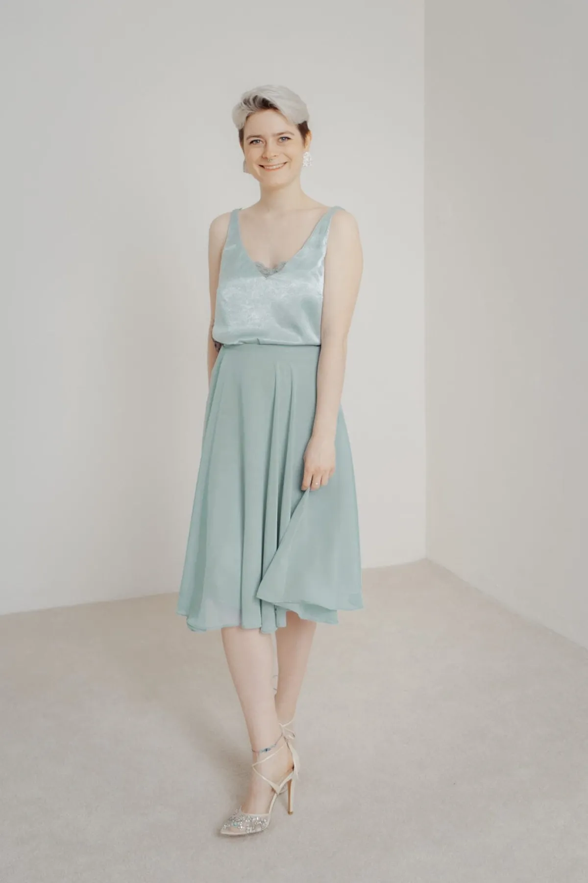 Kurzer Chiffonrock – Tulpa Mint<Sanna Lindström Online