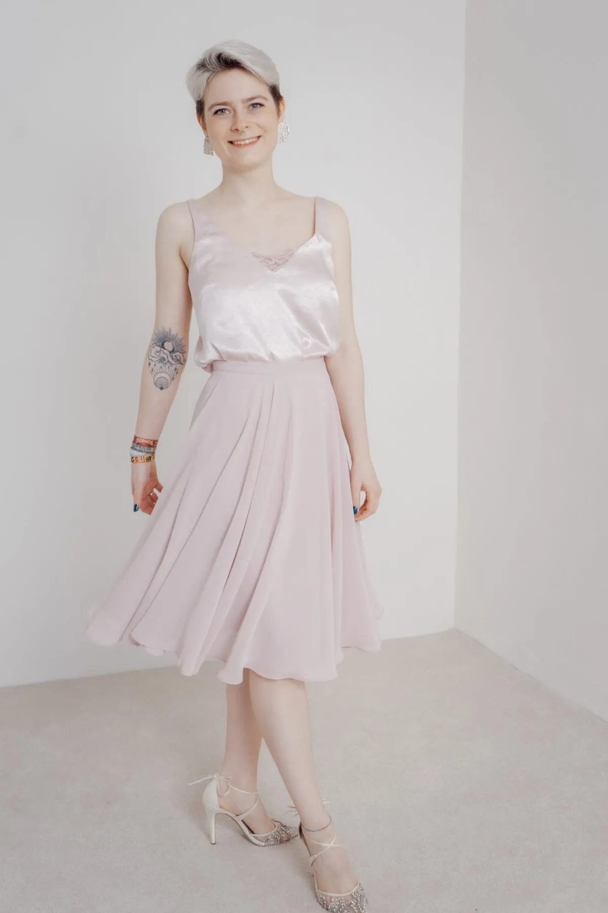 Kurzer Chiffonrock – Tulpa Rosé<Sanna Lindström Clearance