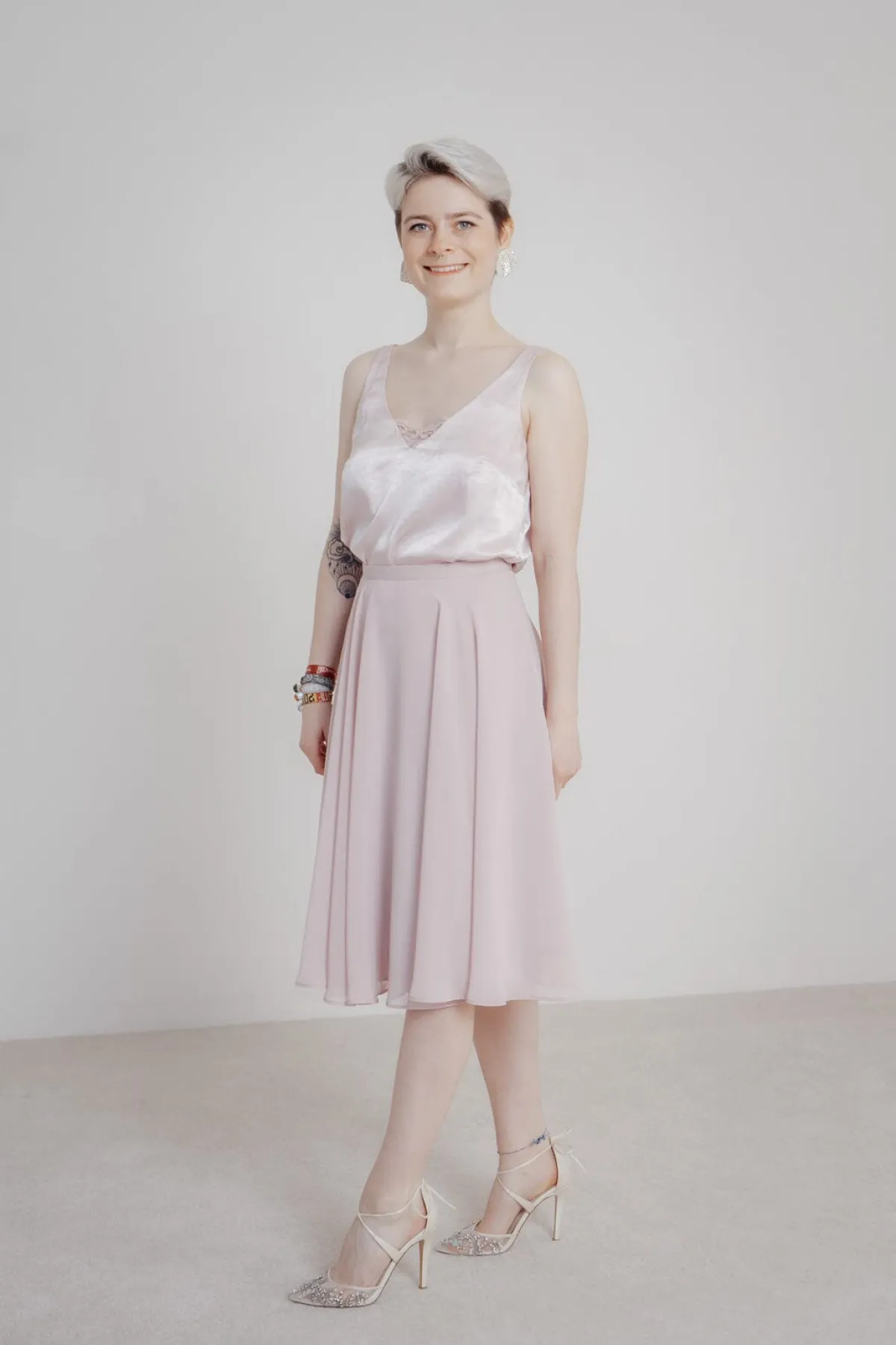 Kurzer Chiffonrock – Tulpa Rosé<Sanna Lindström Clearance