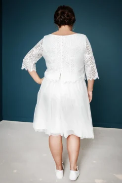 Kurzer Plus Size-Braut Rock in Ivory – Evie Curvy<noni Clearance