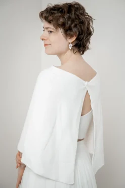 Kurzes Braut Cape aus Wolle<Marini Silvano Online