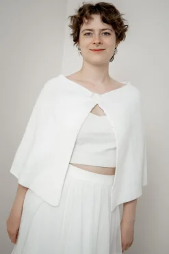 Kurzes Braut Cape aus Wolle<Marini Silvano Online