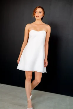 Kurzes Slip Dress in Ivory – Mirel noni One<Rembo Styling Outlet