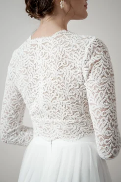 Langarm-Braut Top mit Bogenkanten – Zea<noni Best