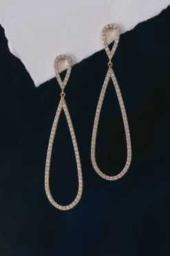 Lange Kristall-Ohrhänger in Tropfenform – Felicity<Juvelan Clearance