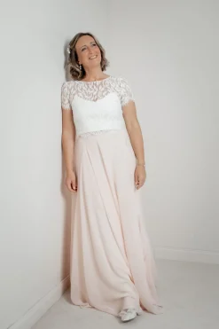 Langer Braut Rock aus Chiffon – Isla Rosé<noni Outlet