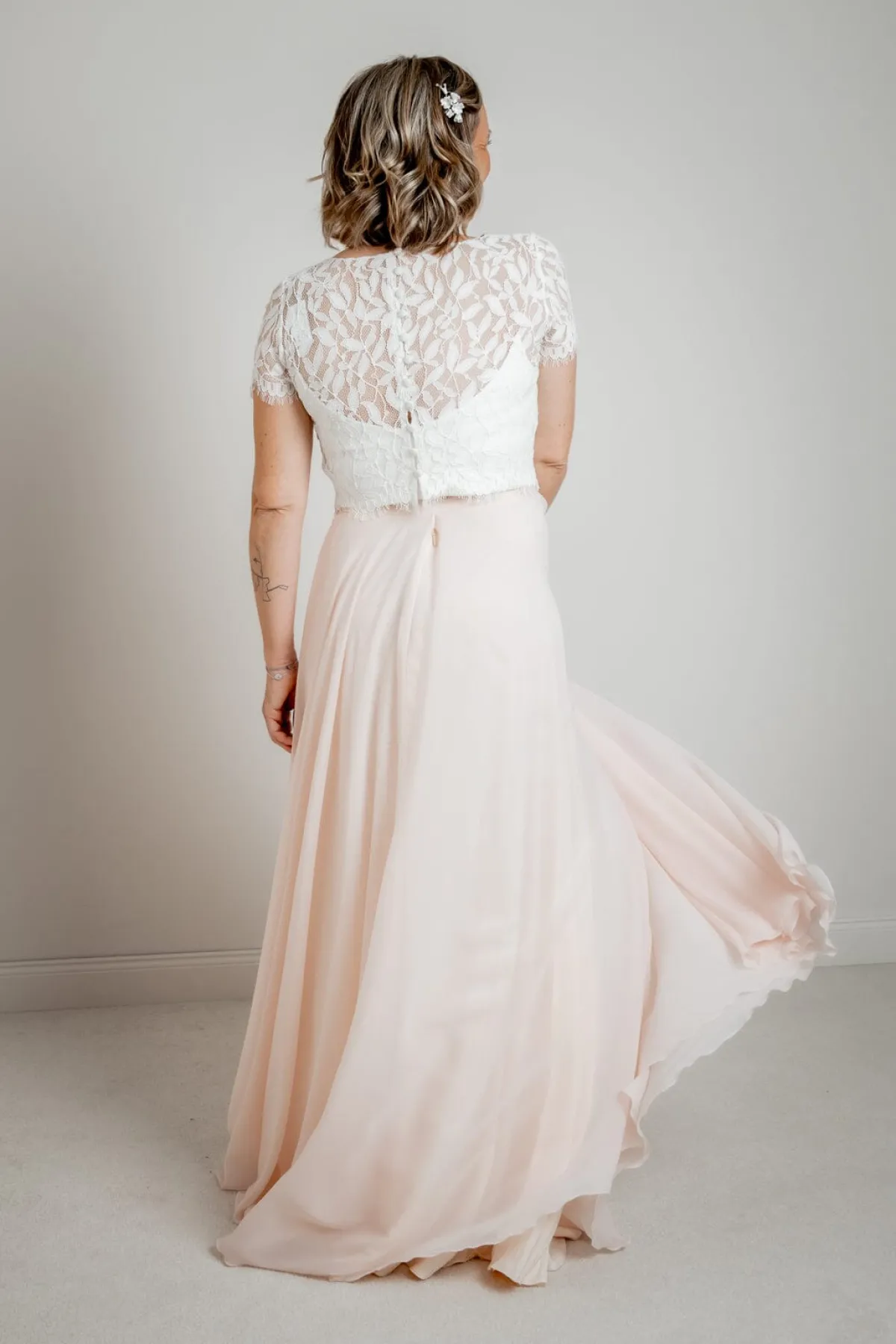 Langer Braut Rock aus Chiffon – Isla Rosé<noni Outlet