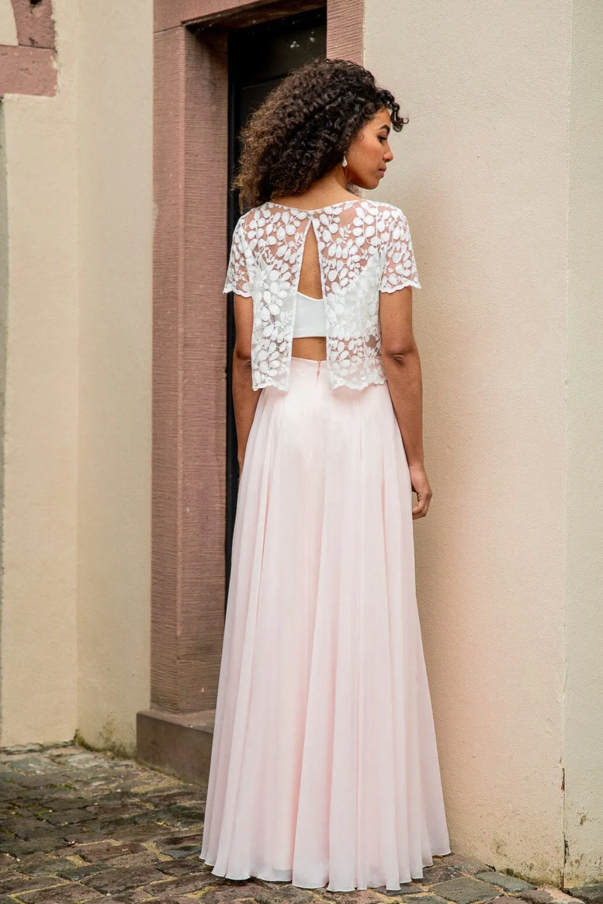 Langer Braut Rock aus Chiffon – Isla Rosé<noni Outlet