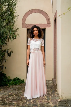 Langer Braut Rock aus Chiffon – Isla Rosé<noni Outlet