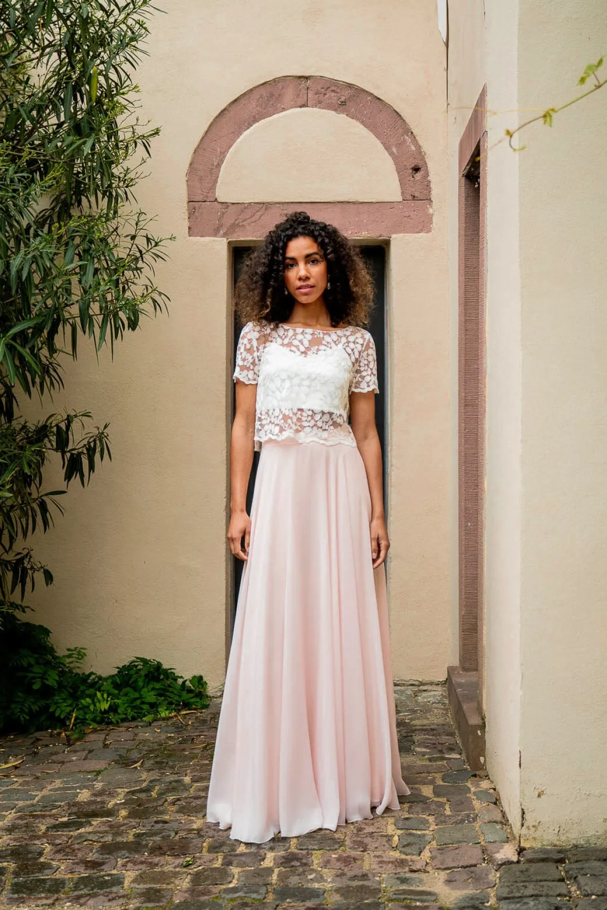 Langer Braut Rock aus Chiffon – Isla Rosé<noni Outlet