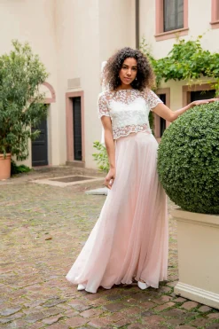 Langer Braut Rock aus Chiffon – Isla Rosé<noni Outlet