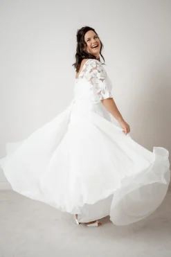 Langer Braut Rock aus Chiffon – Isla Curvy<noni Hot