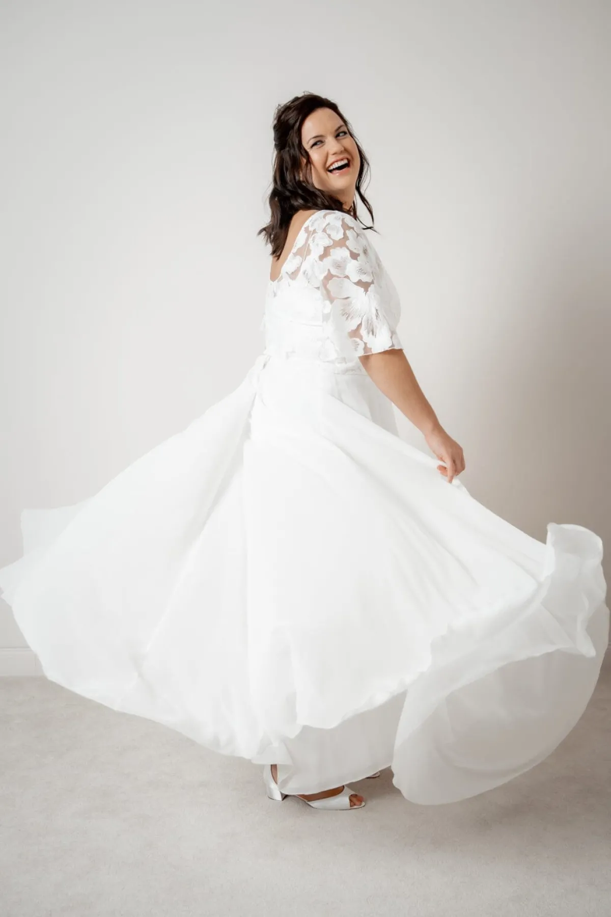 Langer Braut Rock aus Chiffon – Isla Curvy<noni Hot