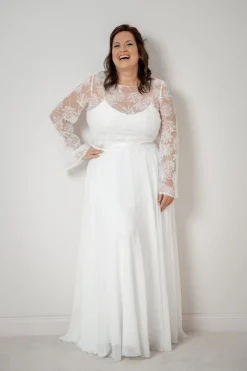 Langer Braut Rock aus Chiffon – Isla Curvy<noni Hot