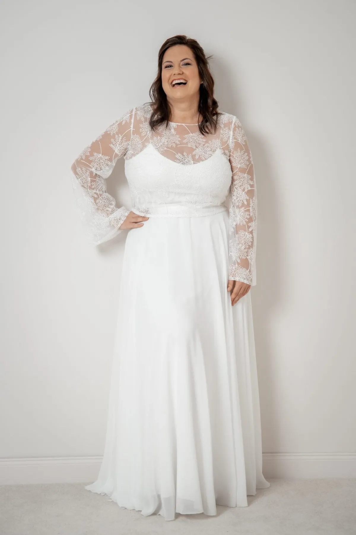 Langer Braut Rock aus Chiffon – Isla Curvy<noni Hot