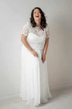 Langer Braut Rock aus Chiffon – Isla Curvy<noni Hot