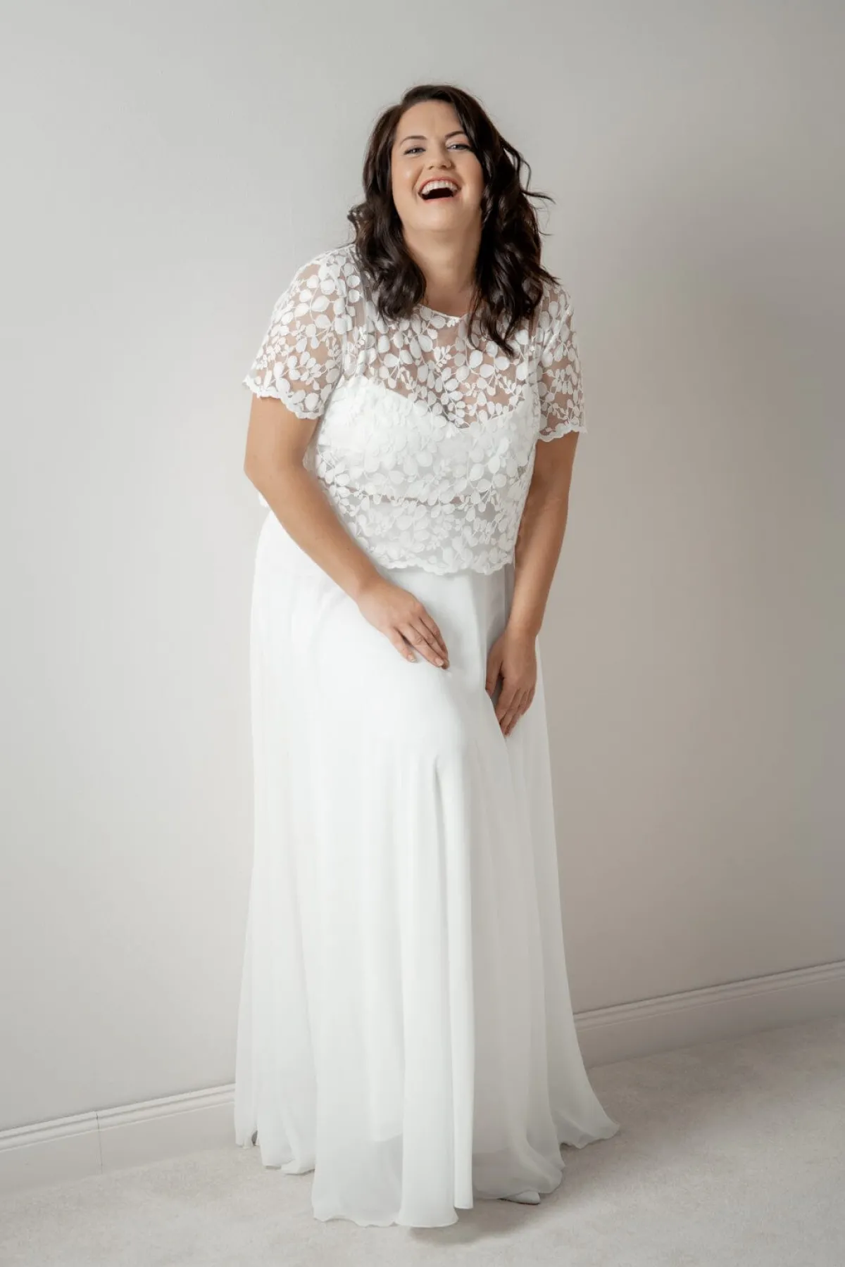 Langer Braut Rock aus Chiffon – Isla Curvy<noni Hot