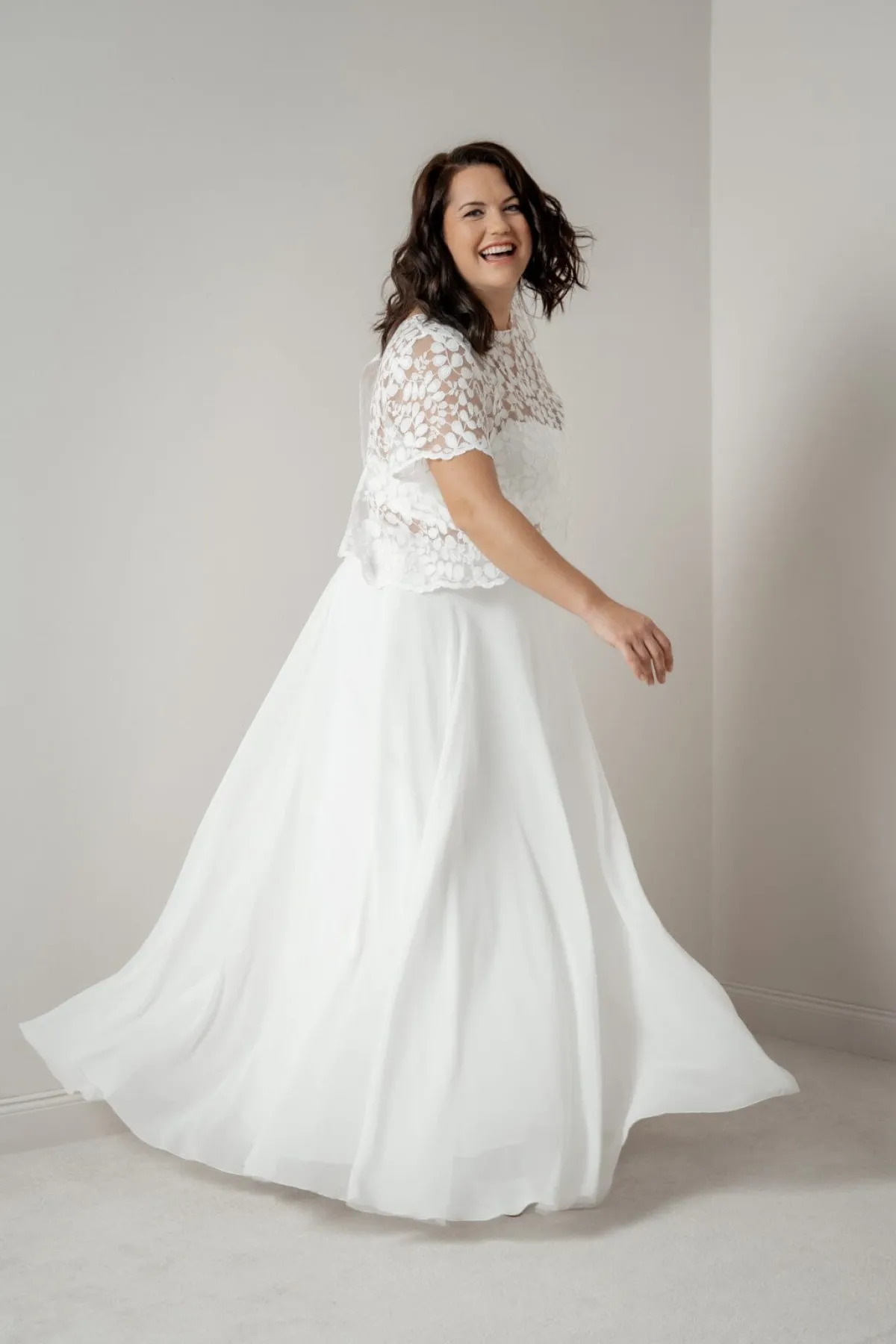 Langer Braut Rock aus Chiffon – Isla Curvy<noni Hot