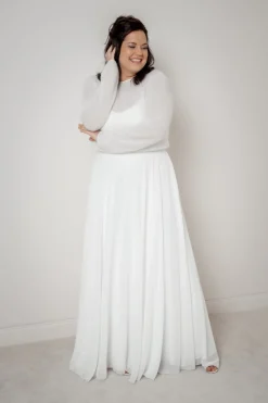 Langer Braut Rock aus Chiffon – Isla Curvy<noni Hot