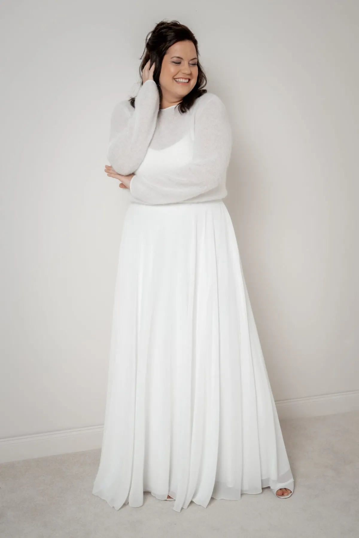 Langer Braut Rock aus Chiffon – Isla Curvy<noni Hot