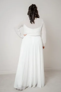 Langer Braut Rock aus Chiffon – Isla Curvy<noni Hot