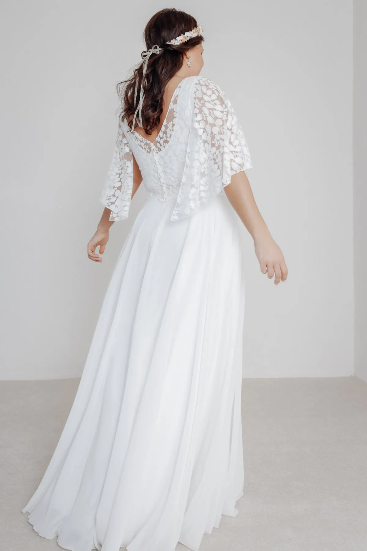 Langer Braut Rock aus Chiffon – Isla Curvy<noni Hot
