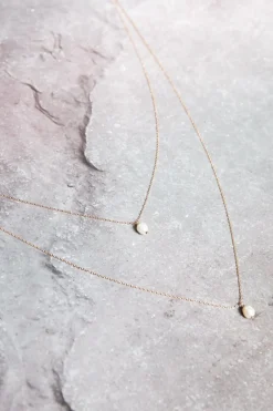 Lange, zweireihige Rückenkette mit Perlen, Brautschmuck<La Chia