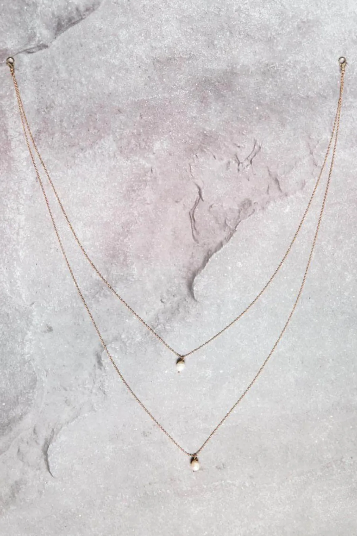 Lange, zweireihige Rückenkette mit Perlen, Brautschmuck<La Chia