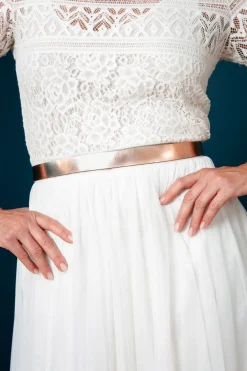 Leder-Brautgürtel in Roségold<forever & eva Hot