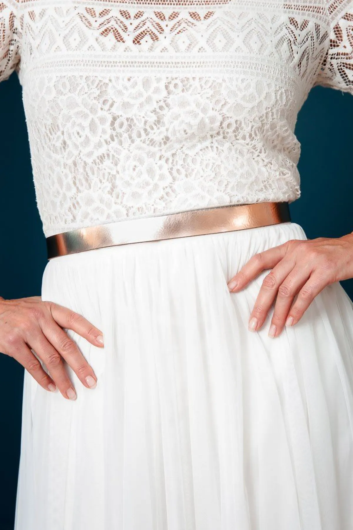 Leder-Brautgürtel in Roségold<forever & eva Hot