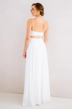 Maxi-Braut Rock in Ivory mit Beinschlitz – Jona<noni Hot
