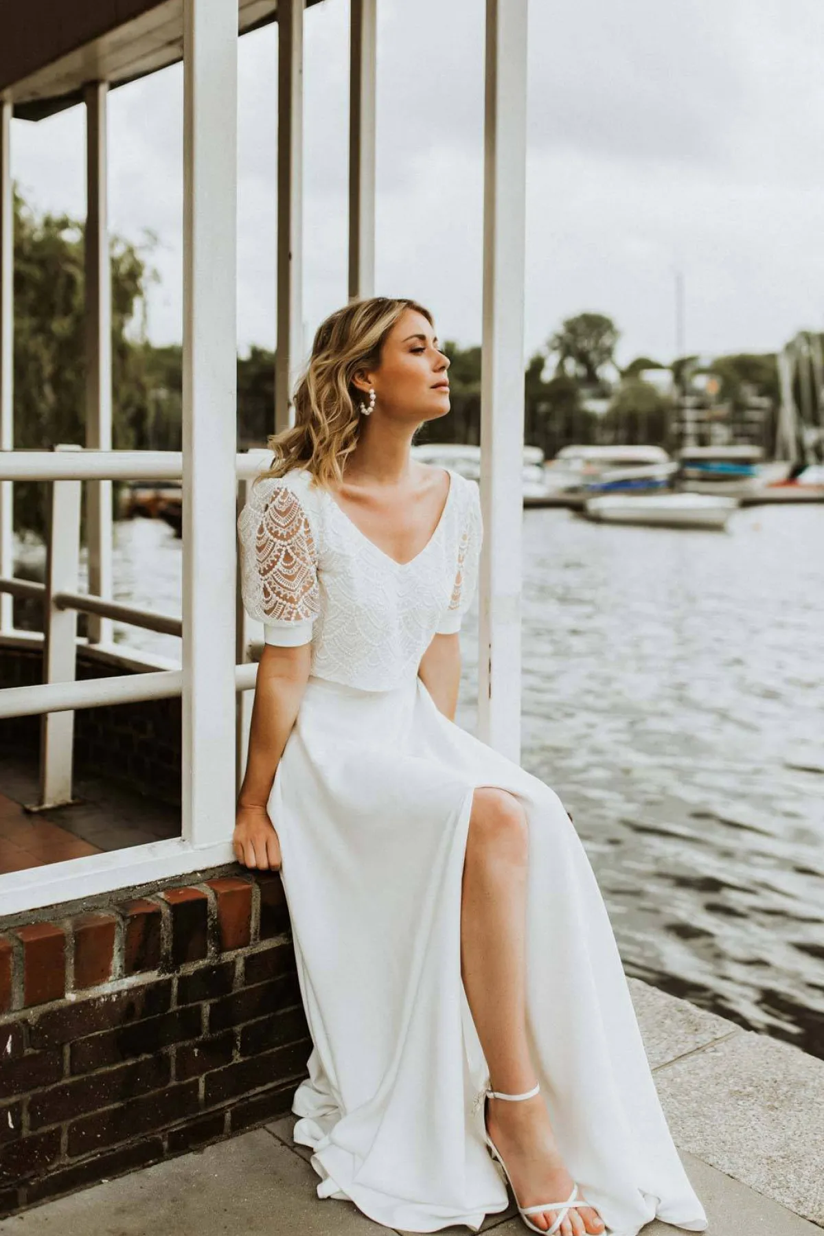 Maxi-Braut Rock mit Schlitz – Lunamae<noni Best
