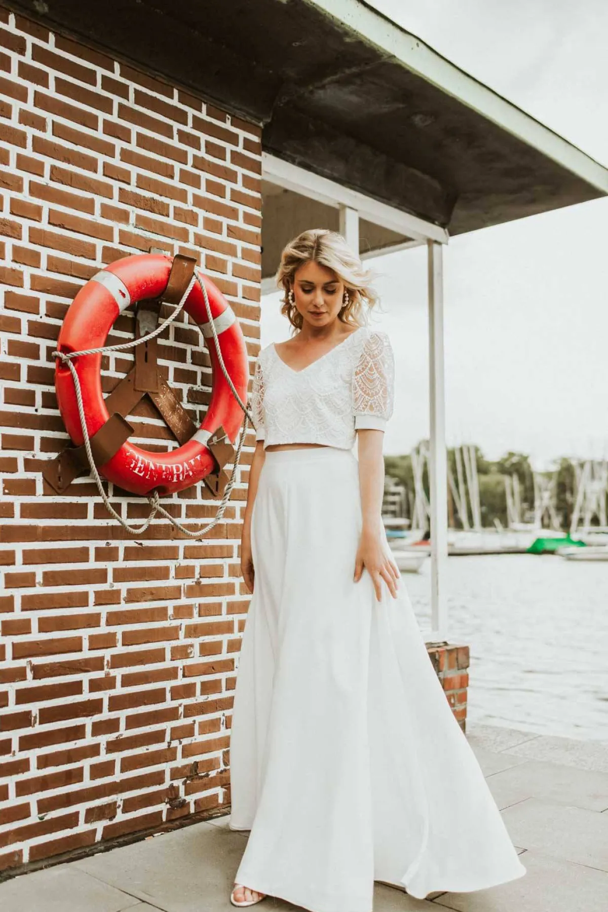 Maxi-Braut Rock mit Schlitz – Lunamae<noni Best