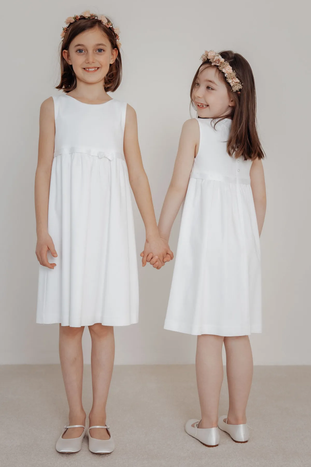 Mädchenballerinas mit Glitzerschnalle – Binx Ivory Satin<Elsa Coloured Shoes