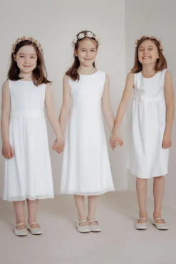 Mädchenballerinas mit Glitzerschnalle – Binx Ivory Satin<Elsa Coloured Shoes