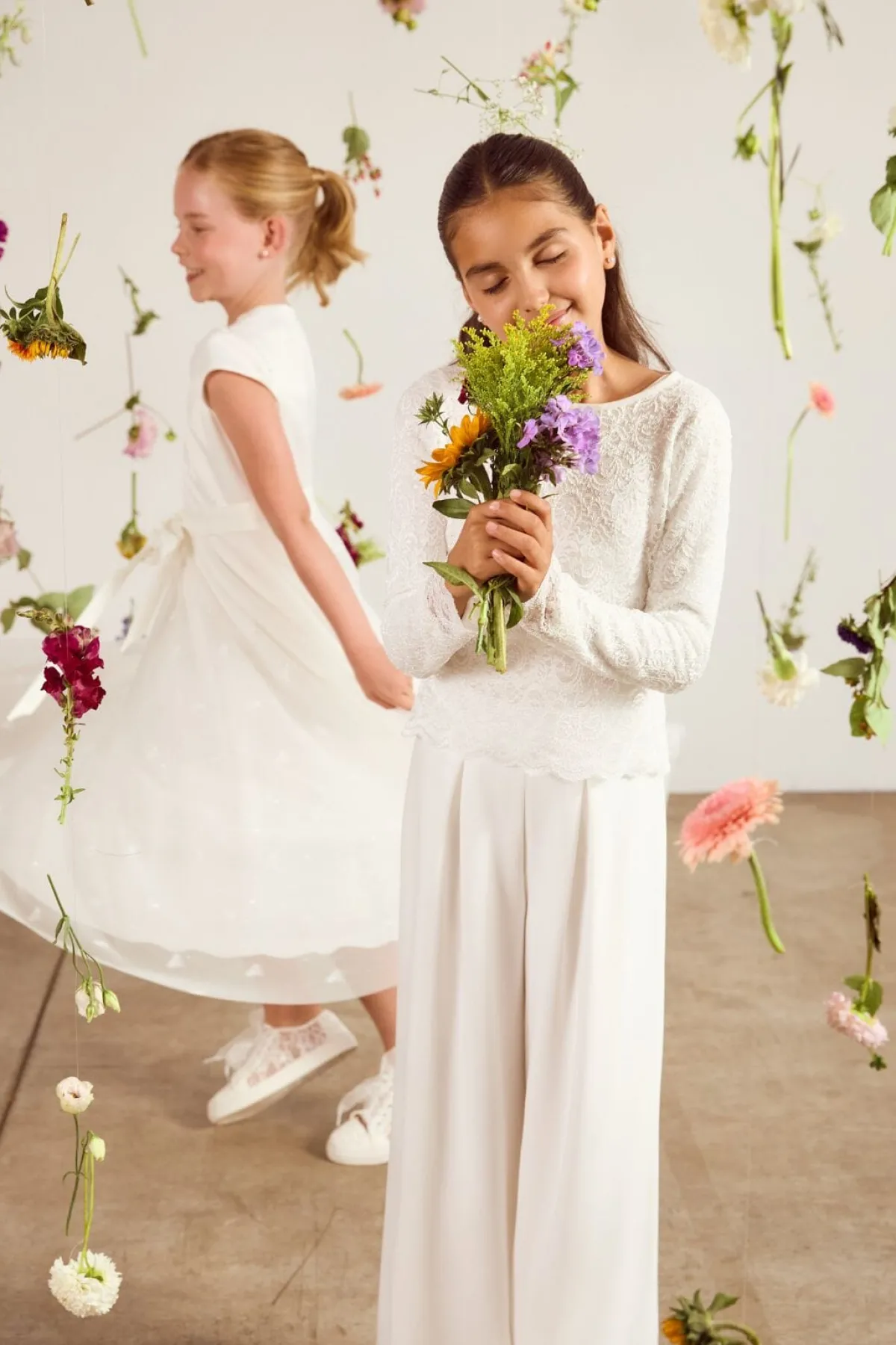 Mädchenhose in Ivory aus Crepe<Weise Best