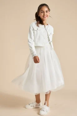 Mädchen-Jeansjacke in Ivory<Weise Discount