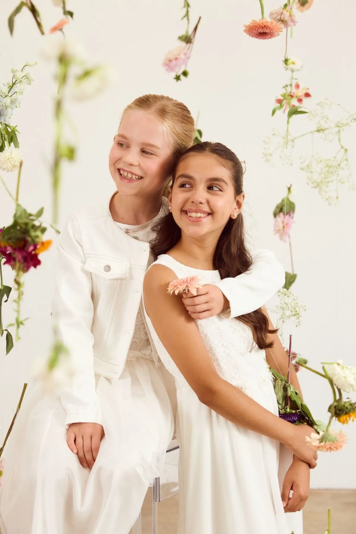 Mädchen-Jeansjacke in Ivory<Weise Discount