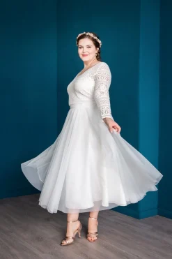 Midi-Softtüllrock in Ivory – Christy Curvy<noni Discount