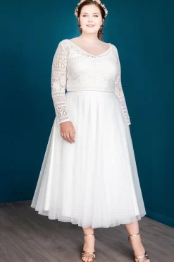 Midi-Softtüllrock in Ivory – Christy Curvy<noni Discount