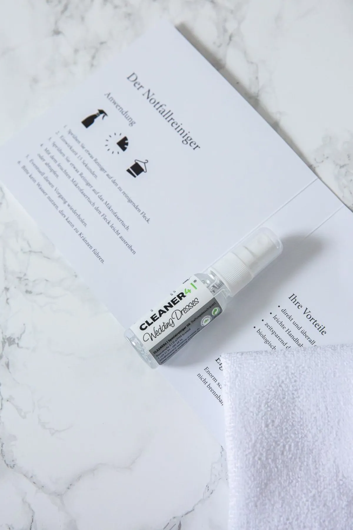 Notfall-Set gegen Flecken, Sprüh-Reiniger für das Hochzeitskleid - Cleaner 4 Wedding Dresses<Cleaner4 Best