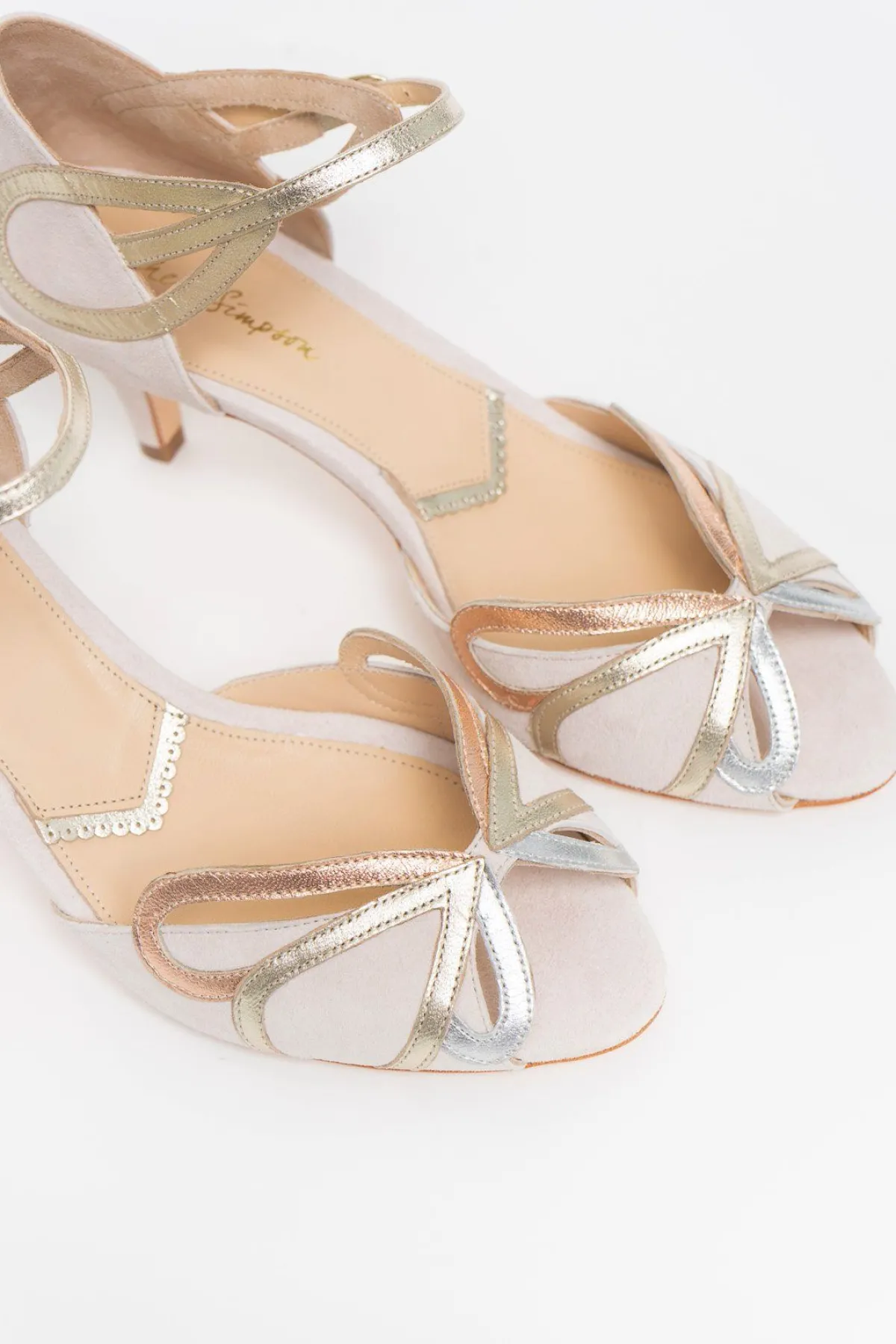 Offener Brautschuh mit Gold, Roségold, Silber - Exklusiv nur bei noni - Cecelia Blush<Rachel Simpson Hot
