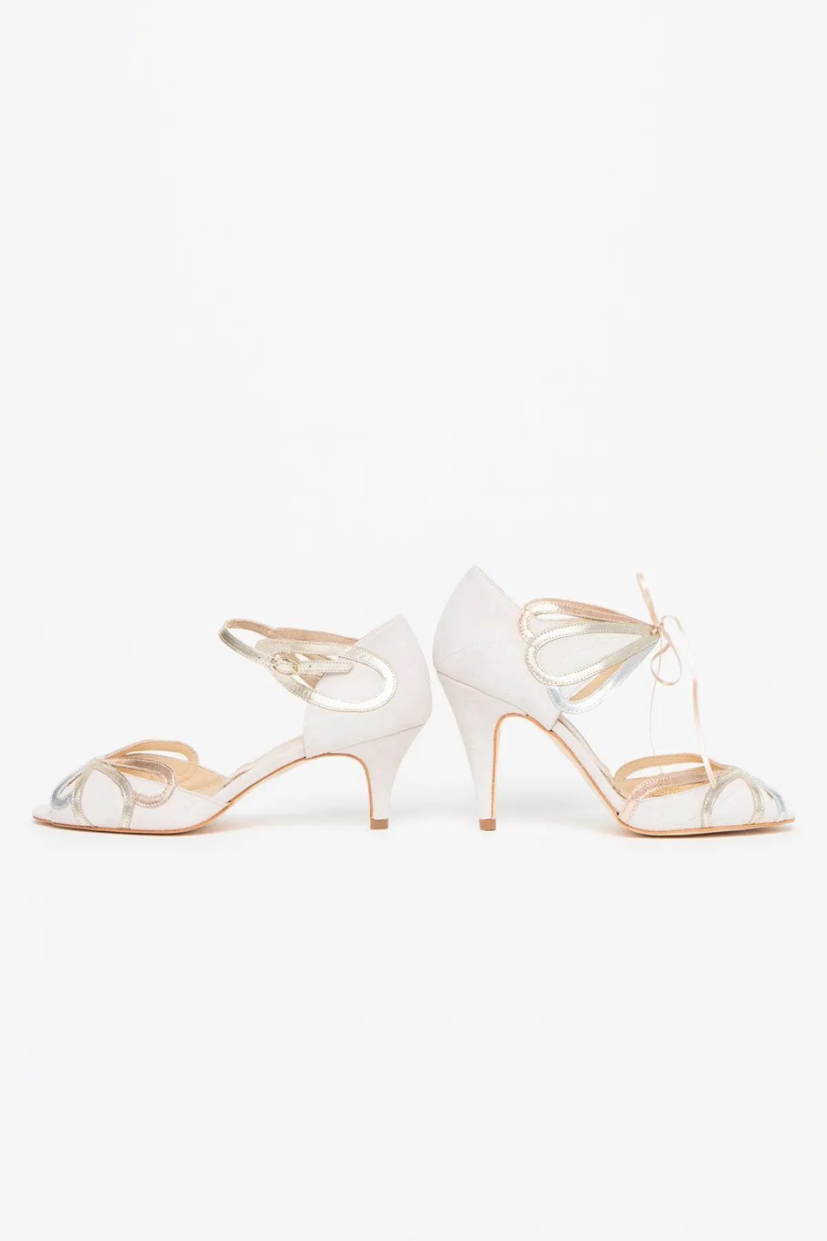 Offener Brautschuh mit Gold, Roségold, Silber - Exklusiv nur bei noni - Cecelia Blush<Rachel Simpson Hot