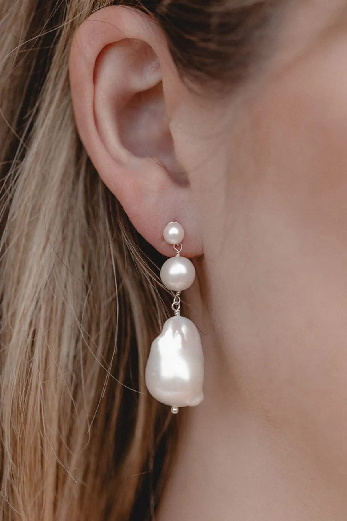 Ohrhänger mit großen Perlen – Saltwater Drops<Juvelan Outlet