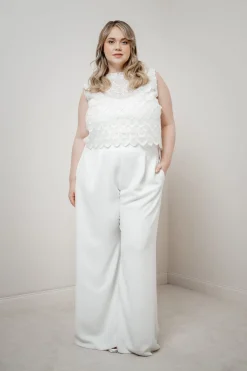 Plus Size Braut Hose mit weitem Bein – Zari Curvy<noni