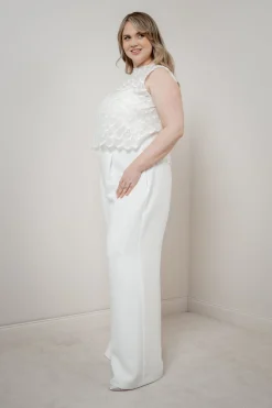 Plus Size Braut Hose mit weitem Bein – Zari Curvy<noni